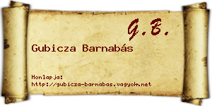 Gubicza Barnabás névjegykártya