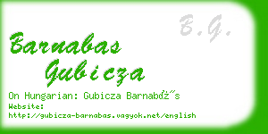 barnabas gubicza business card